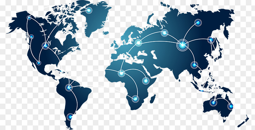 World Connection Map Globe PNG