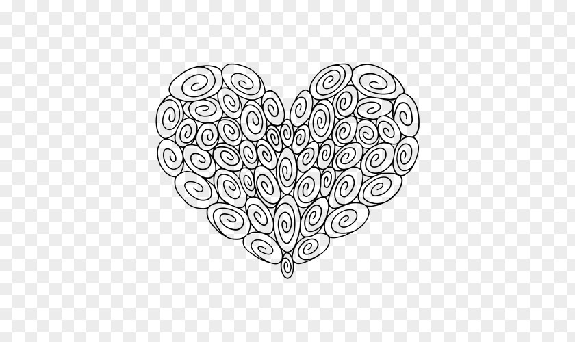 Fancy Swirls Heart Line Art Printing Love Map PNG