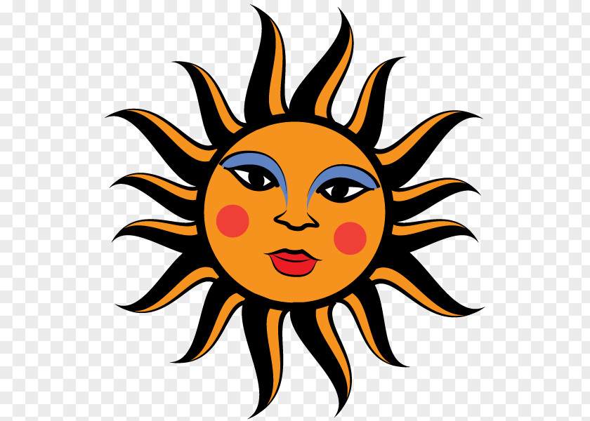 Vector Sun Face Smiley Clip Art PNG