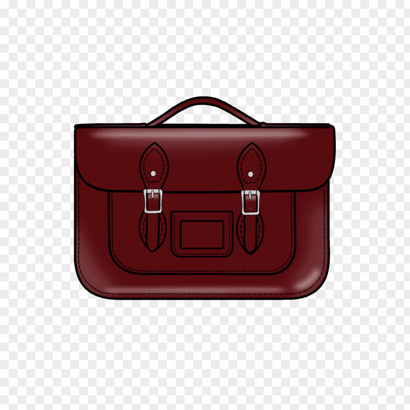 Red Briefcase Satchel Bag Leather Strap PNG