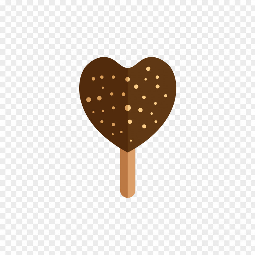 The Heart-shaped Chocolate Popsicle Ice Cream Pop Heart PNG