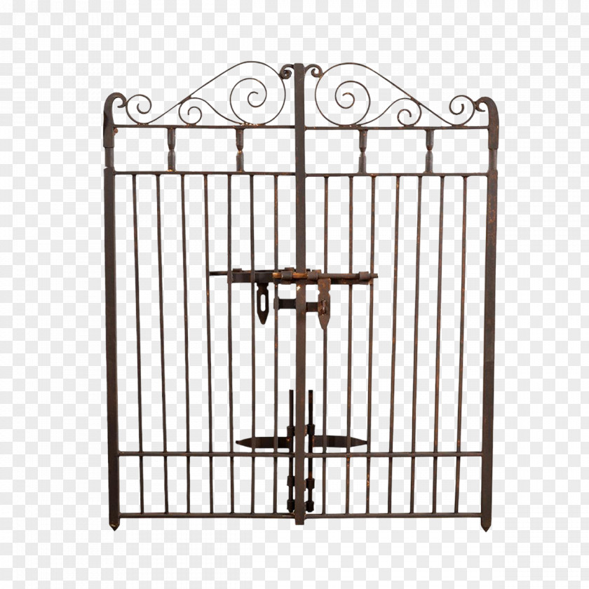 Iron Gate Fence Wrought Metal Door PNG