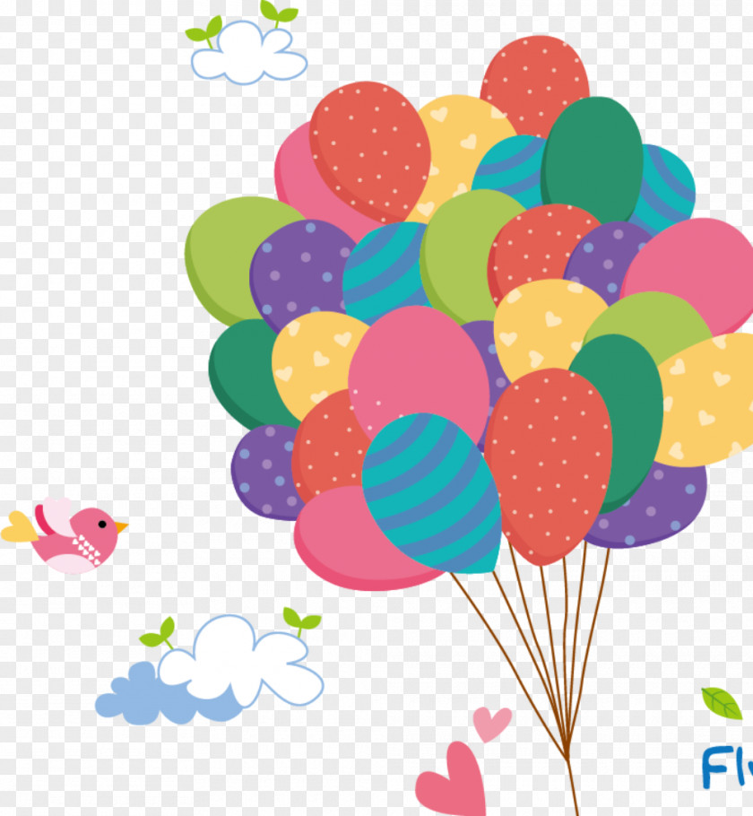 Cartoon Sit Hot Air Balloon Easter Rabbit Wall Decal Sticker Nursery Wallpaper PNG