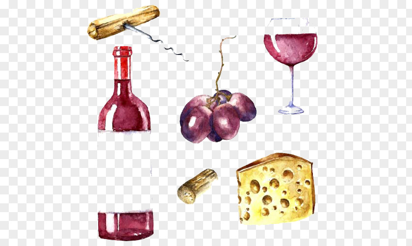Cheese And Grapes Red Wine Common Grape Vine PNG