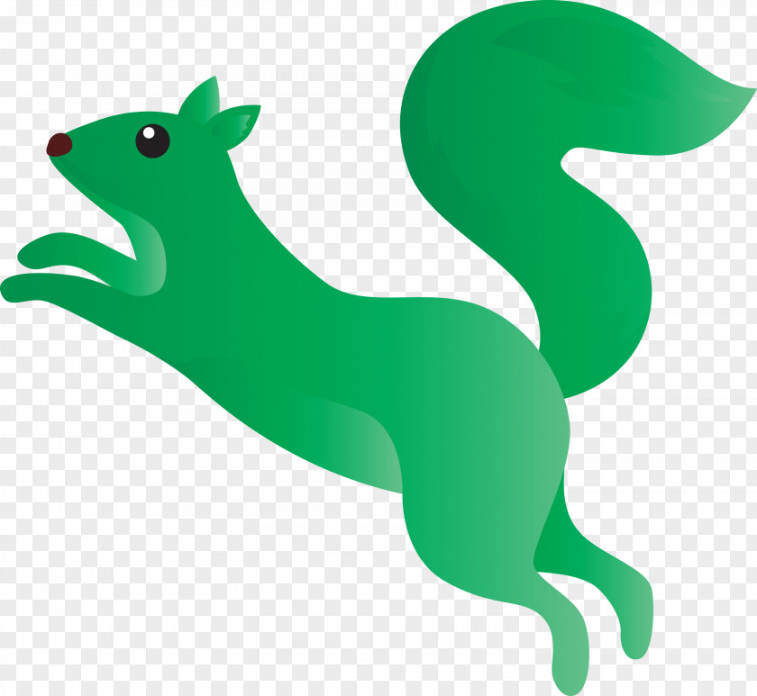 Green Squirrel Tail Animal Figure PNG