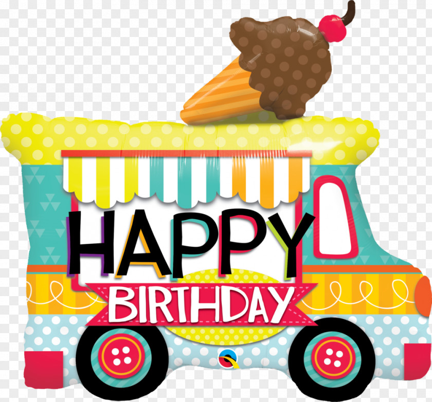 Ice Cream Truck Cones Balloon Birthday Neapolitan PNG