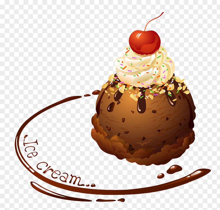 Ice Crem Seller Cream Cones Sundae Chocolate Cake PNG