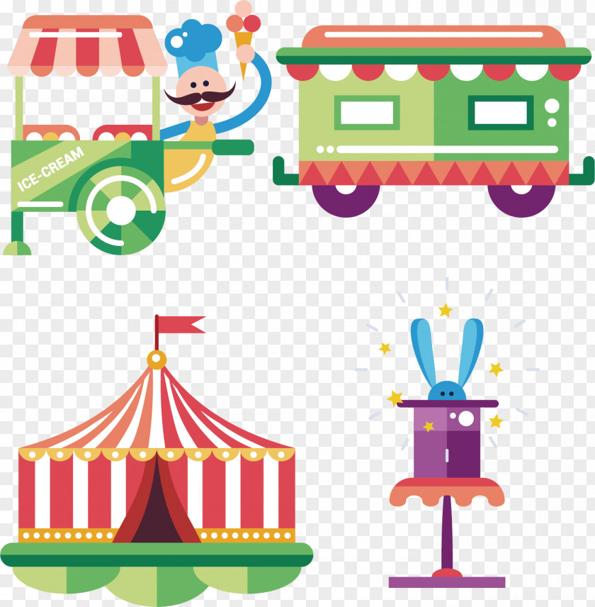 Simple Ice Cream Performance Circus Vector Graphics Image PNG