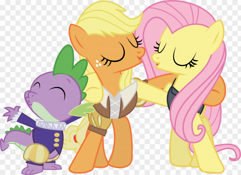 Spike Applejack Fluttershy Pinkie Pie Rarity PNG