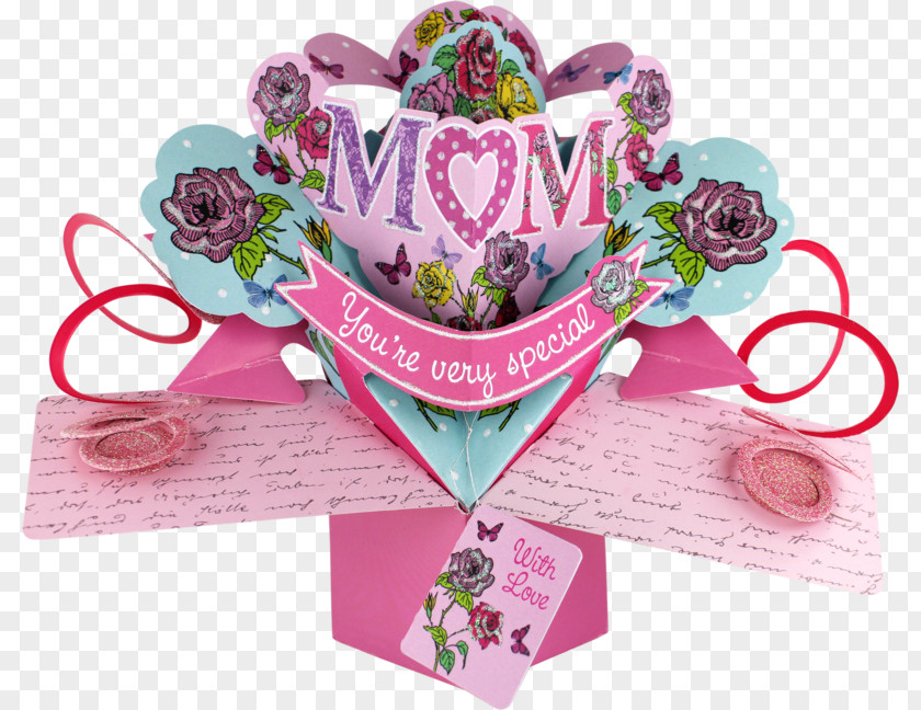 Mother's Day Pop-up Book Gift Greeting & Note Cards PNG