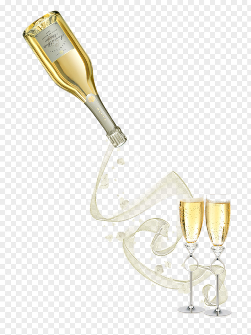 Pouring Prosecco Champagne Wine Beer Bottle PNG