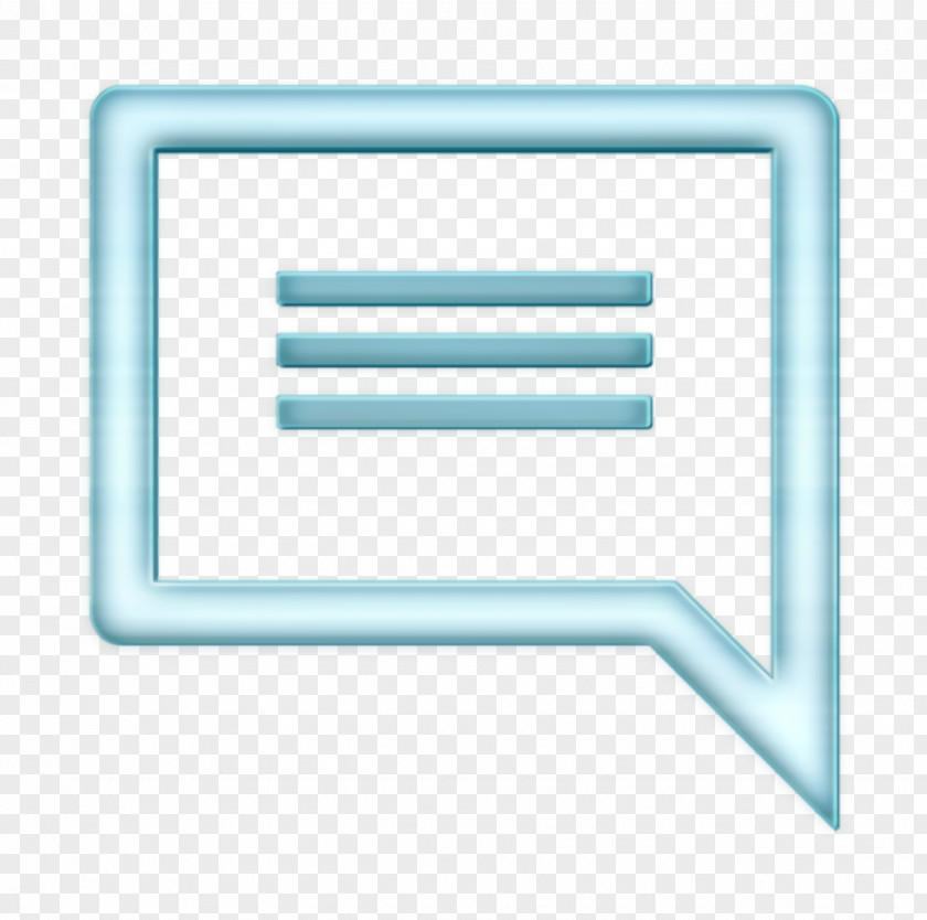 Rectangle Turquoise Chat Icon Bubble Office PNG