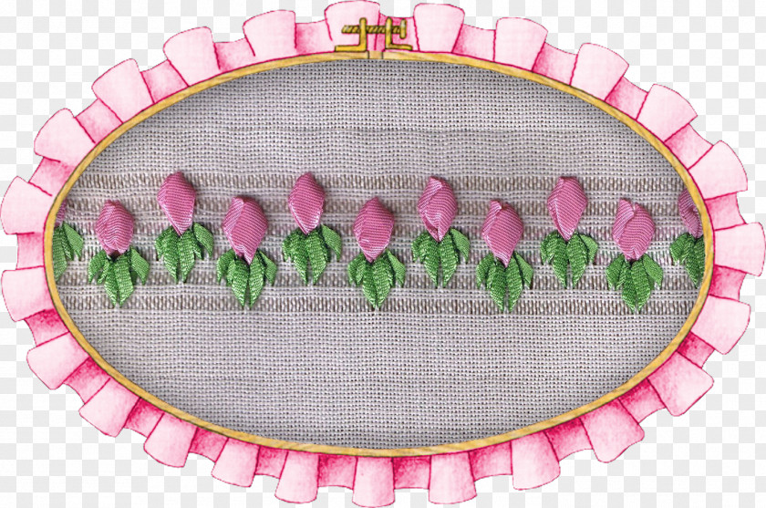 Ribbon Embroidery Puntada Cushion Tablecloth PNG