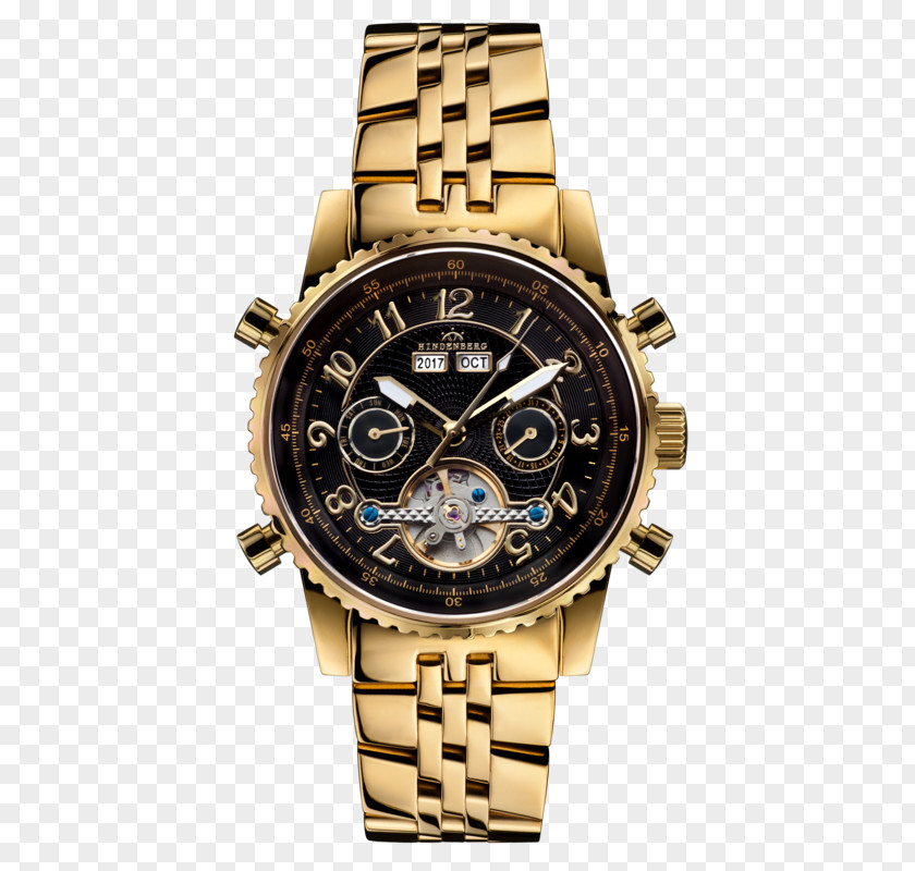 Watch Strap Eco-Drive Chronograph Gold PNG