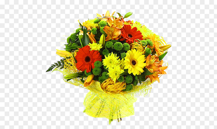 Yellow Simple Bouquet Decoration Pattern Transvaal Daisy Flower Chrysanthemum Rose PNG