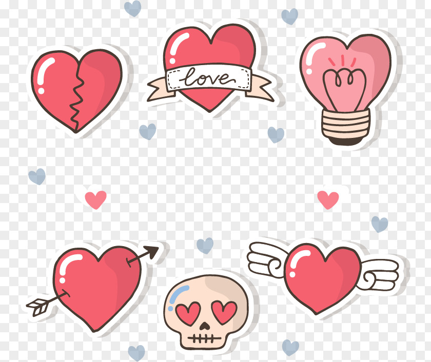 Hand-painted Heart Sticker PNG