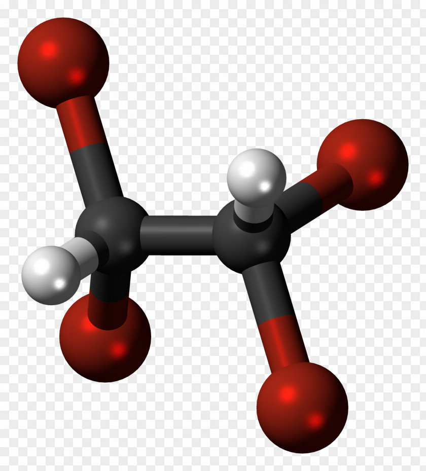 Molecule Ball-and-stick Model Tetrabromoethane Chemical Formula Space-filling PNG
