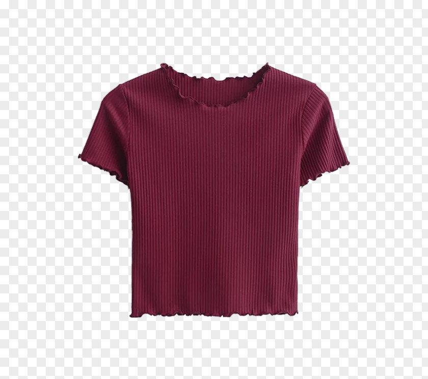 T-shirt Sleeve Crop Top Red PNG
