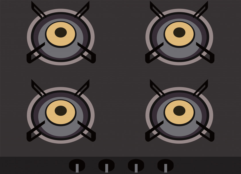 Black Gas Stove Kitchen Hearth PNG