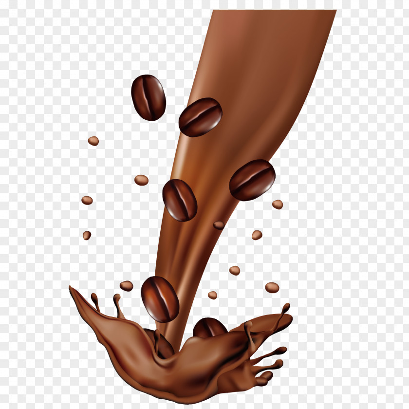 Hand Painted Brown Chocolate Coffee Juice Almond Milk Berry PNG