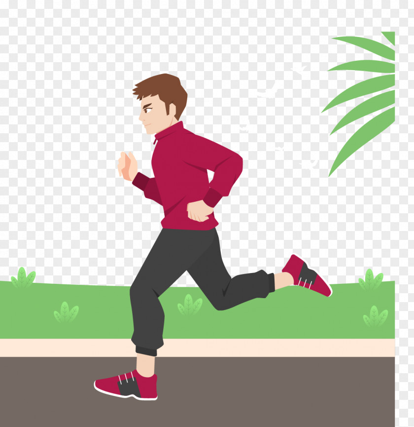 Vector Hand-painted Running Man Euclidean Download Icon PNG
