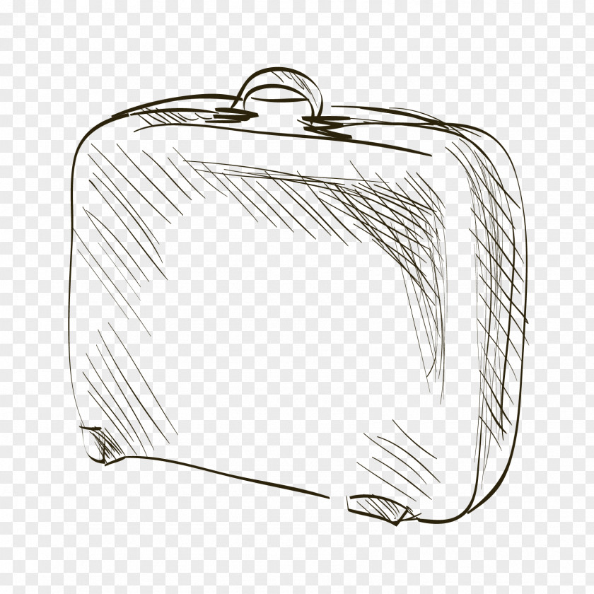 Black Simple Luggage Decorative Pattern Paper Suitcase Drawing PNG