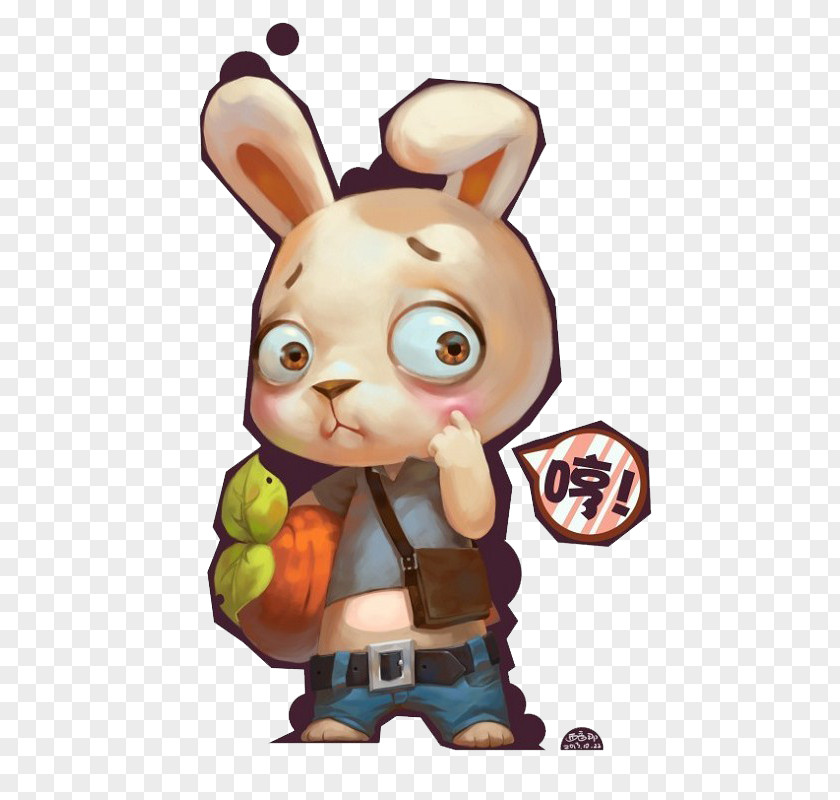 Bunny Rabbit Easter Illustration PNG