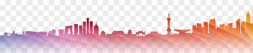 Colorful City Silhouette Light PNG
