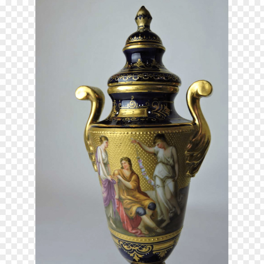 Hand Painted Ceramic Vase 01504 Urn Porcelain PNG
