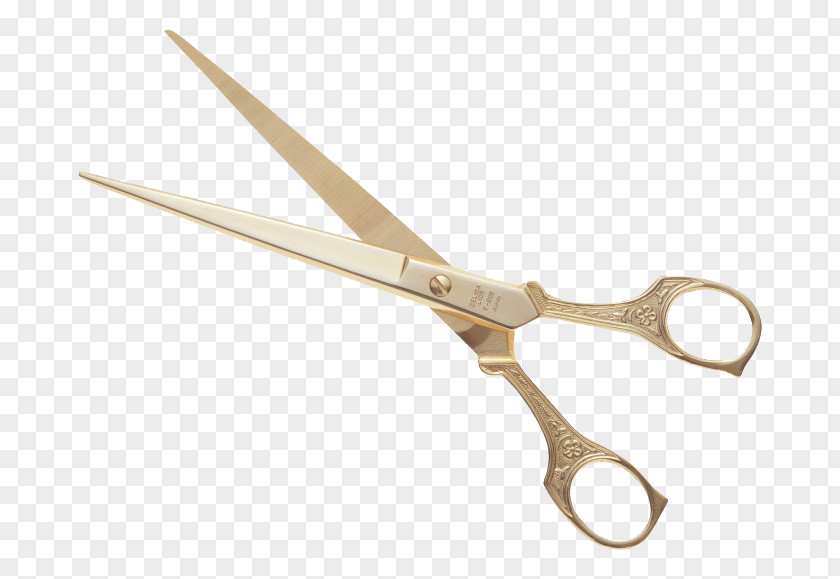 Golden Scissors Hair-cutting Shears Clip Art PNG