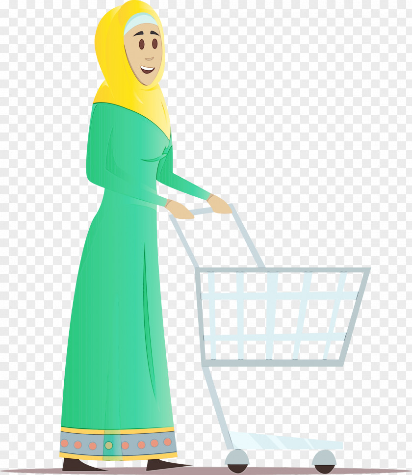 Green Cartoon Standing Cleanliness PNG