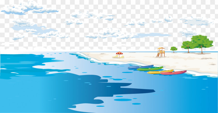 Vector Beach Sandy Illustration PNG