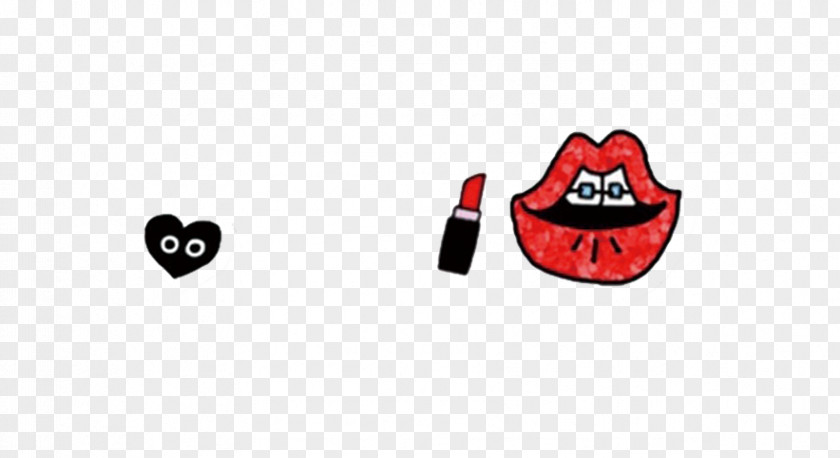 Vermilion Lipstick And Black Love Red Lip Gloss PNG