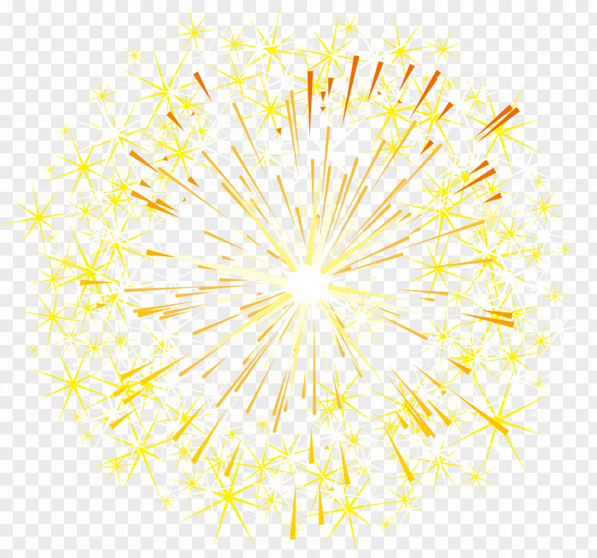 Hand Painted Yellow Fireworks Lighting PNG
