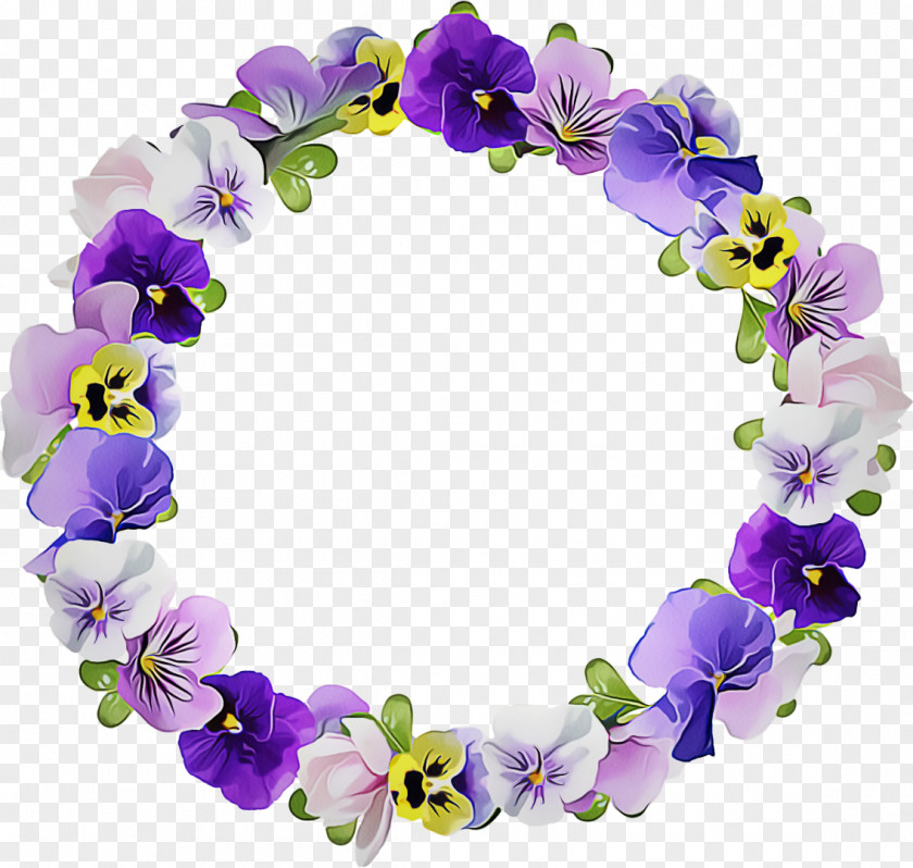 Morning Glory Viola Purple Flower Wreath PNG