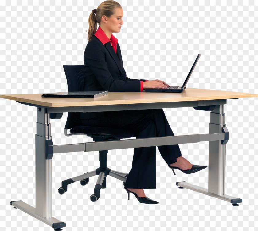 Sitting At Desk Sit-stand Standing PNG