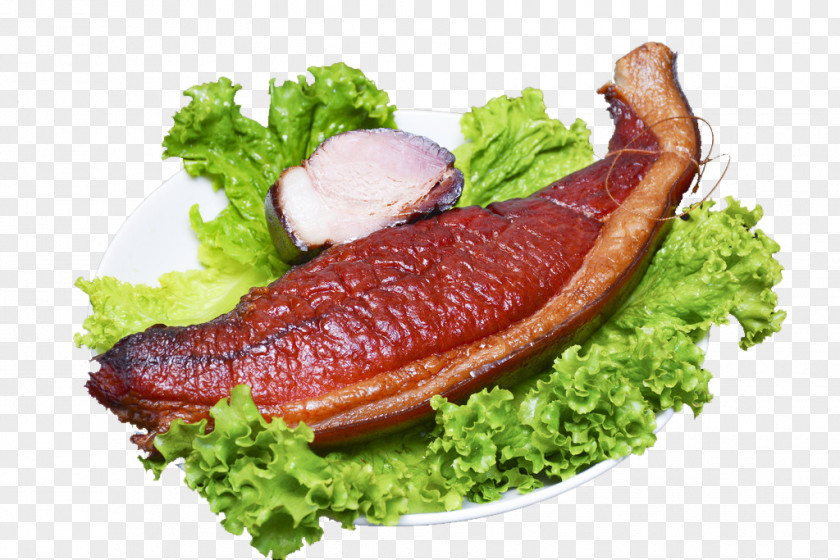 Vector Bacon On Lettuce Hunan Cuisine Ham Curing PNG