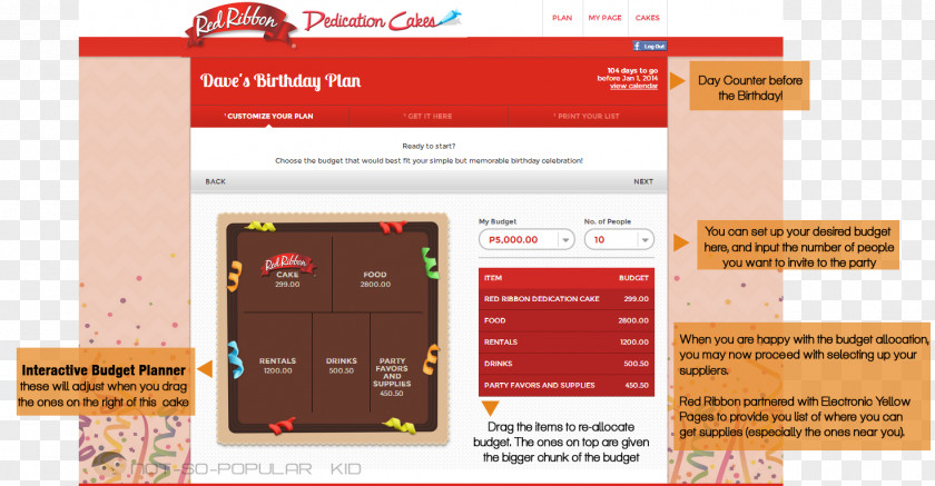 Birthday Red Ribbon Brand Party PNG