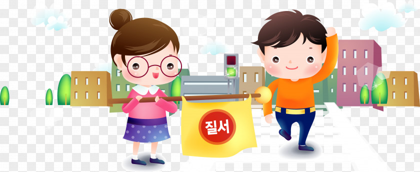 Cartoon Children Vector Flag Student Illustration PNG