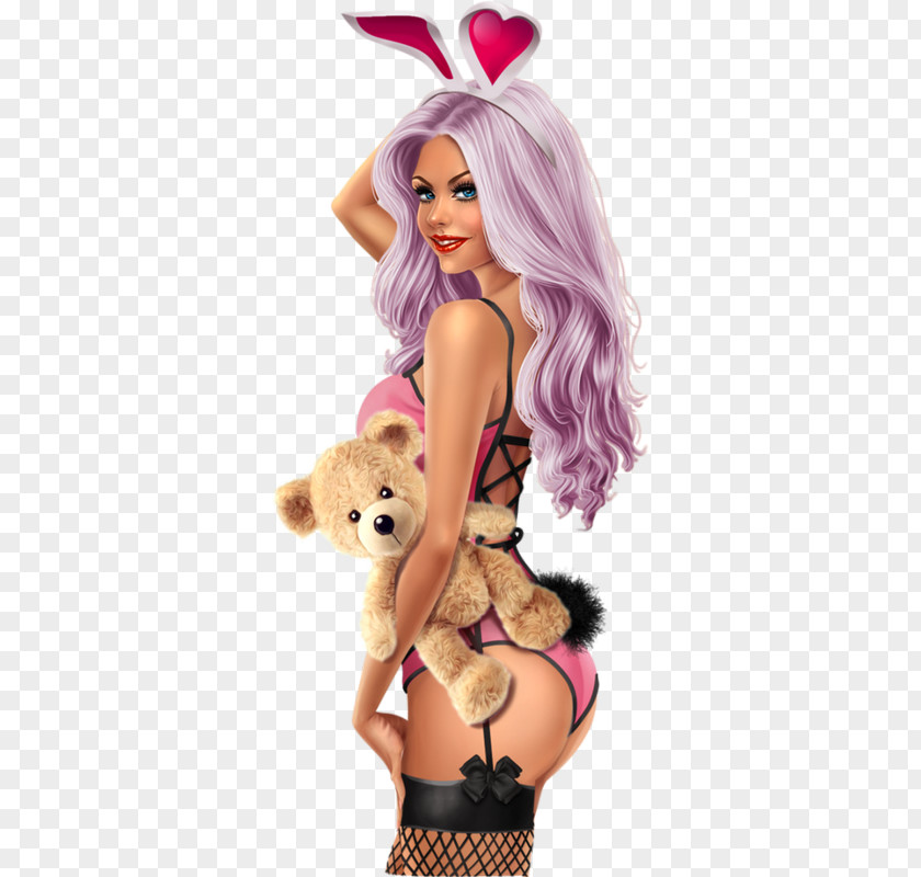 Easter Bunny Woman Clip Art Image PNG
