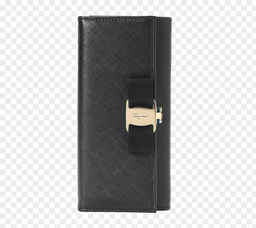 Ferragamo,Bow Wallet Long Section Black Designer Gratis PNG