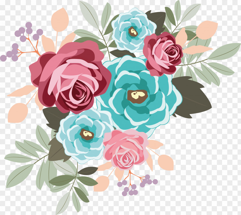 Flower Garden Roses Floral Design Illustration Bouquet PNG