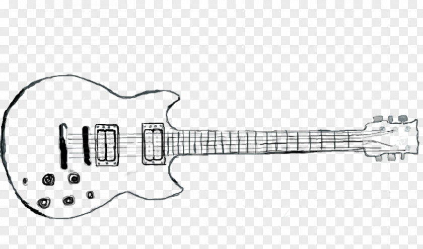 Cartoon Guitar Electric Musical Instruments Drawing Sketch PNG