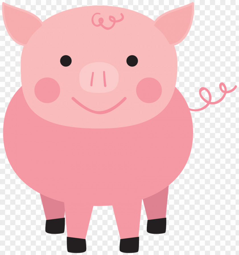 Farm Paper Clip Domestic Pig Baby Shower Art PNG