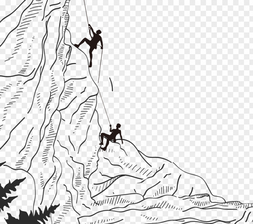 Hand-painted Rock Climbing Sport Illustration PNG