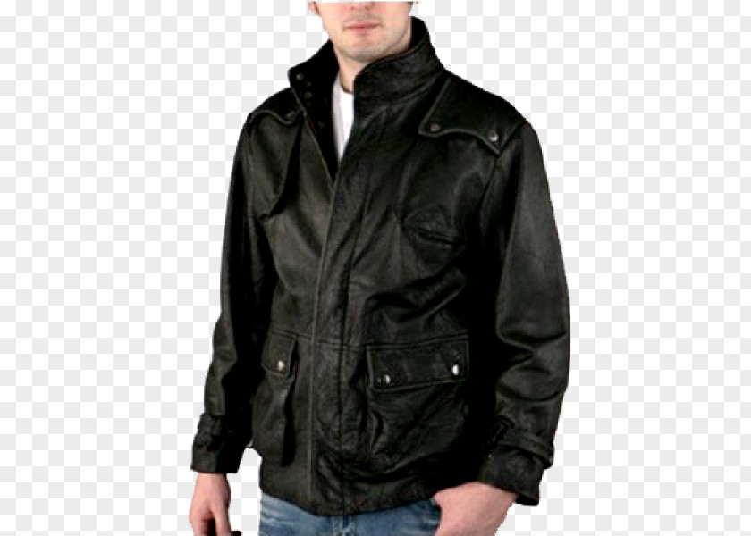 Jacket Leather Sleeve Black M PNG