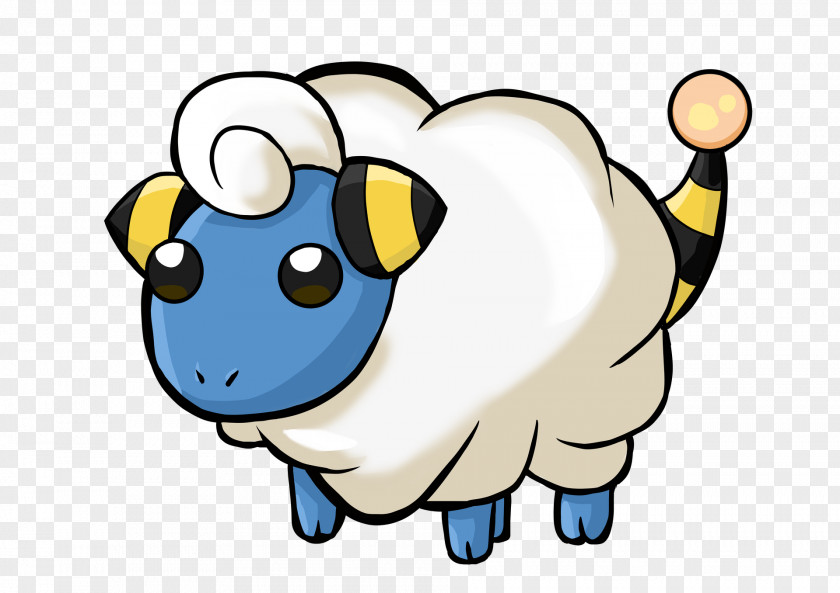 Mareep Watercolor Clip Art Snout Sheep Character Cartoon PNG