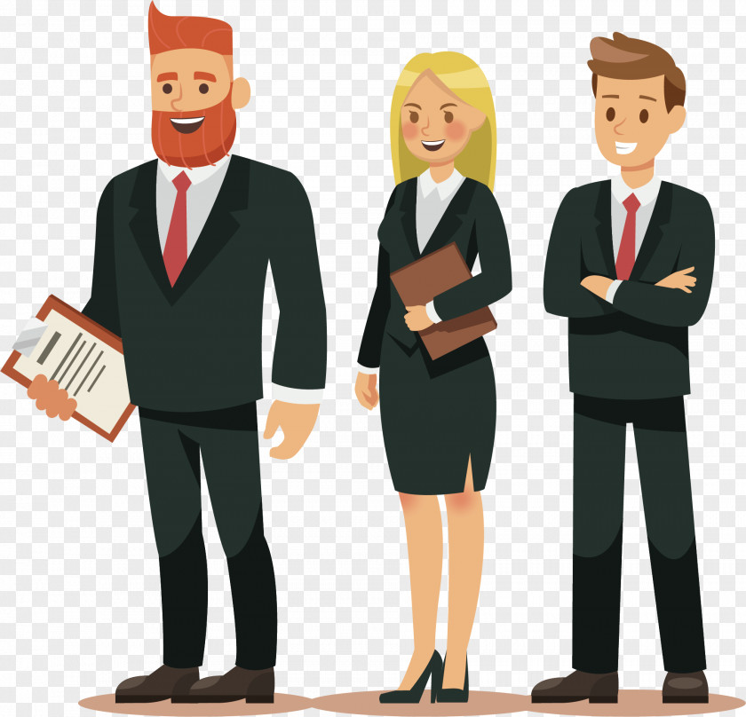 Work Team Suit Cartoon Character Illustration PNG