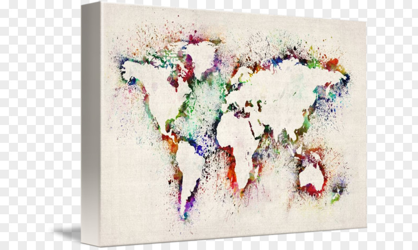 Painting World Map Canvas Art PNG
