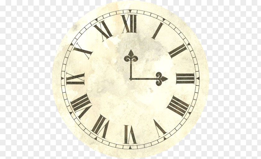Retro Alarm Clock Face Digital Roman Numerals Clip Art PNG